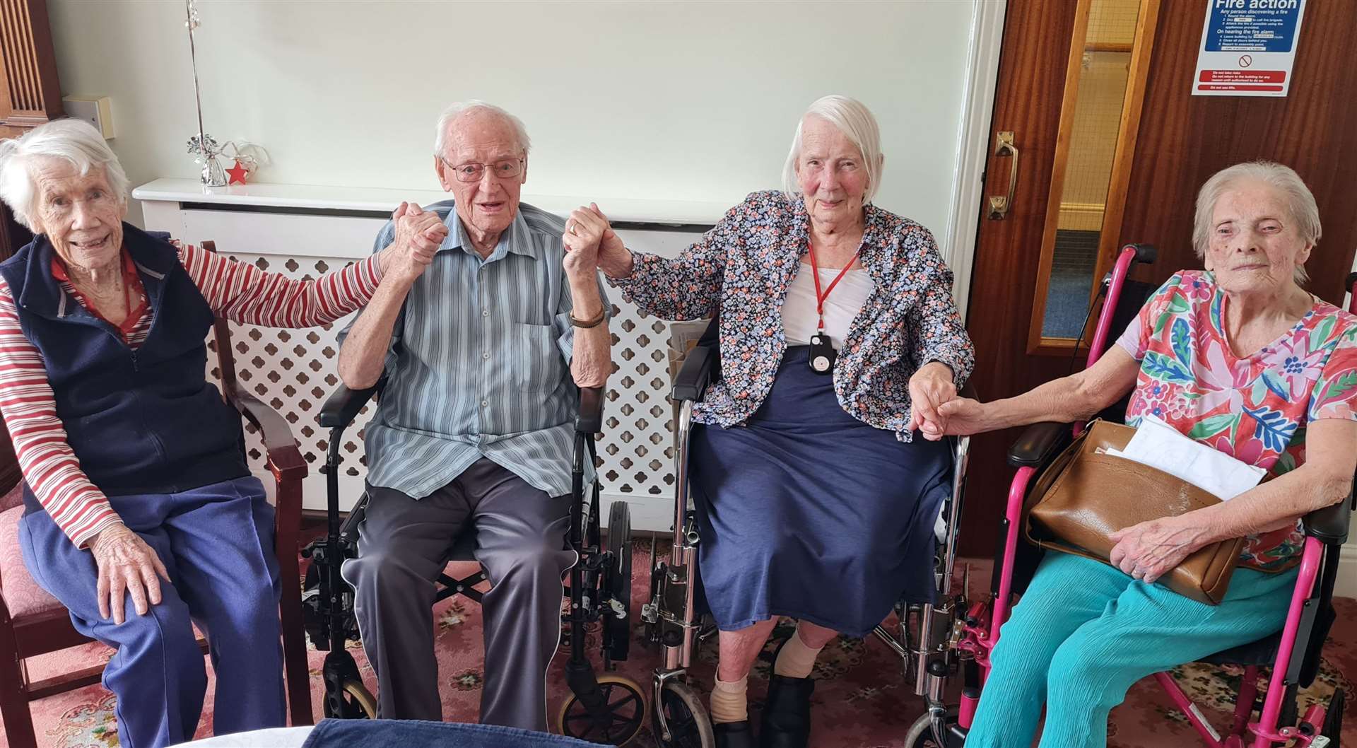 Remarkable residents Joan Allson, 100, Cecil Smurthwaite, 100, Pauline Ventress, 99, and Margaret Lewis, 102, celebrate their long lives at the Canterbury nursing home