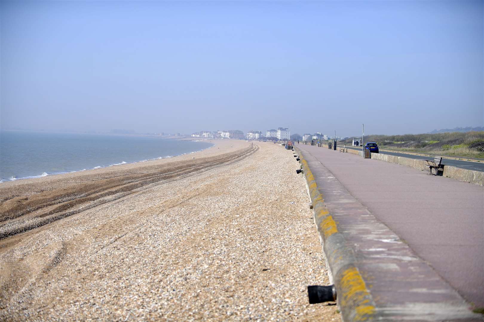 The incident happened on Sandgate beach. .Picture: Barry Goodwin