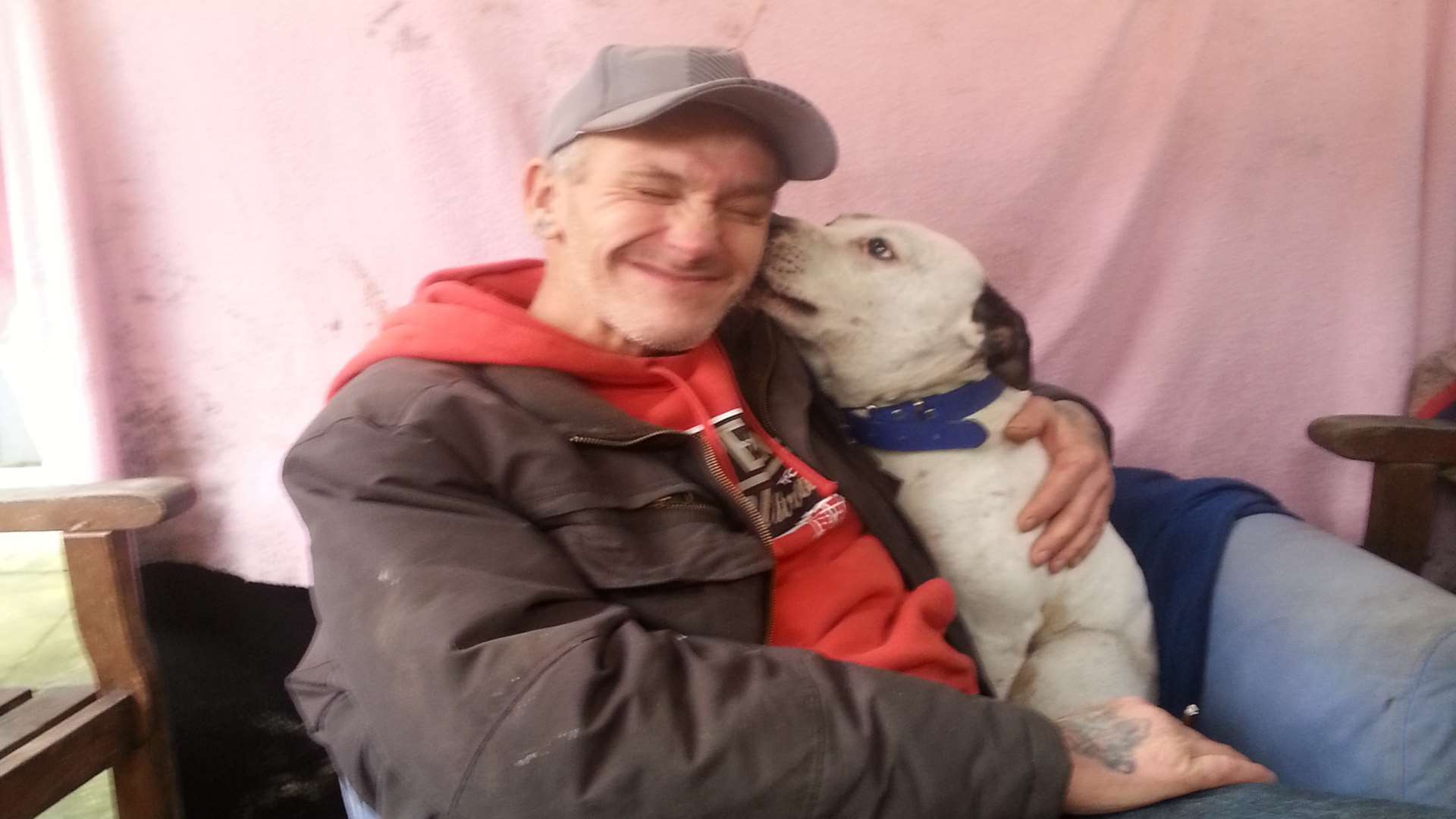 Steve Gilbert with Dexter the dog at Maidstone Day Centre