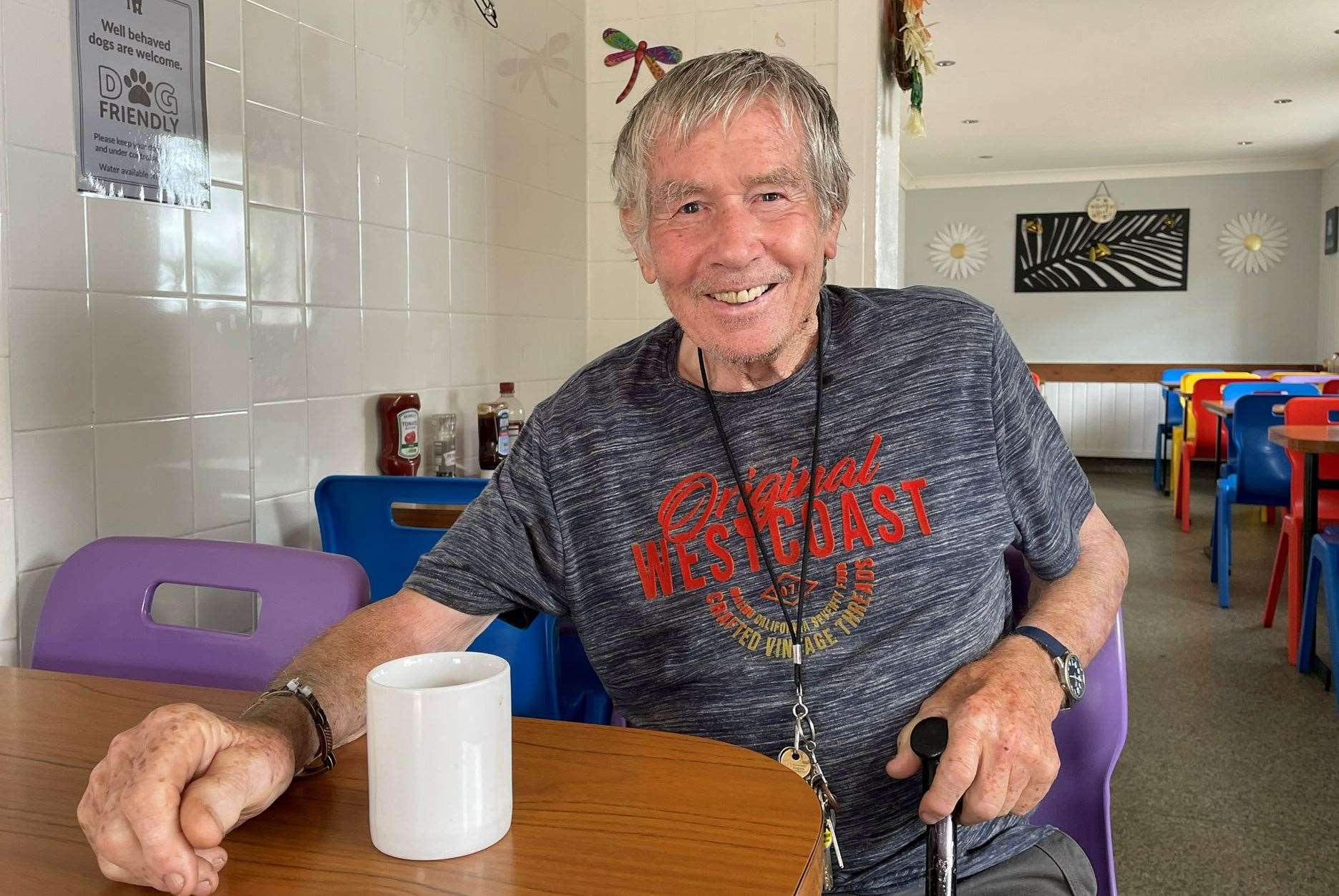 George Eales, 87, has been a customer at The Coastal Park Garden Cafe in Leysdown since it opened in 1994. Picture: Joe Crossley