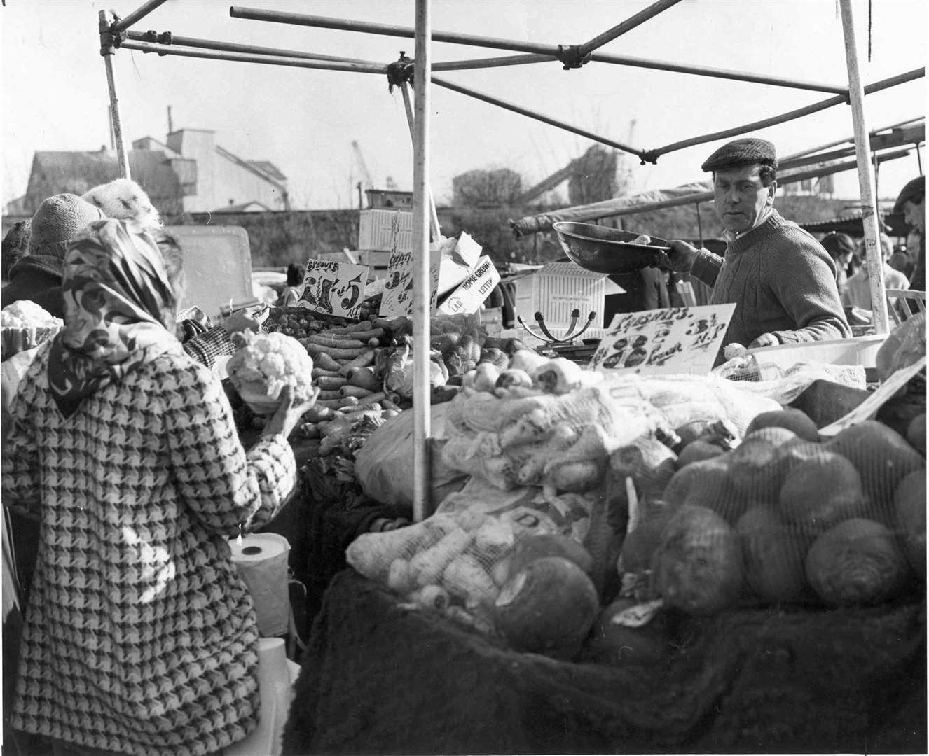 Rochester Market was still thriving in 1971 just after decimal currency had been introduced. Prices were shown in old and 'new' money