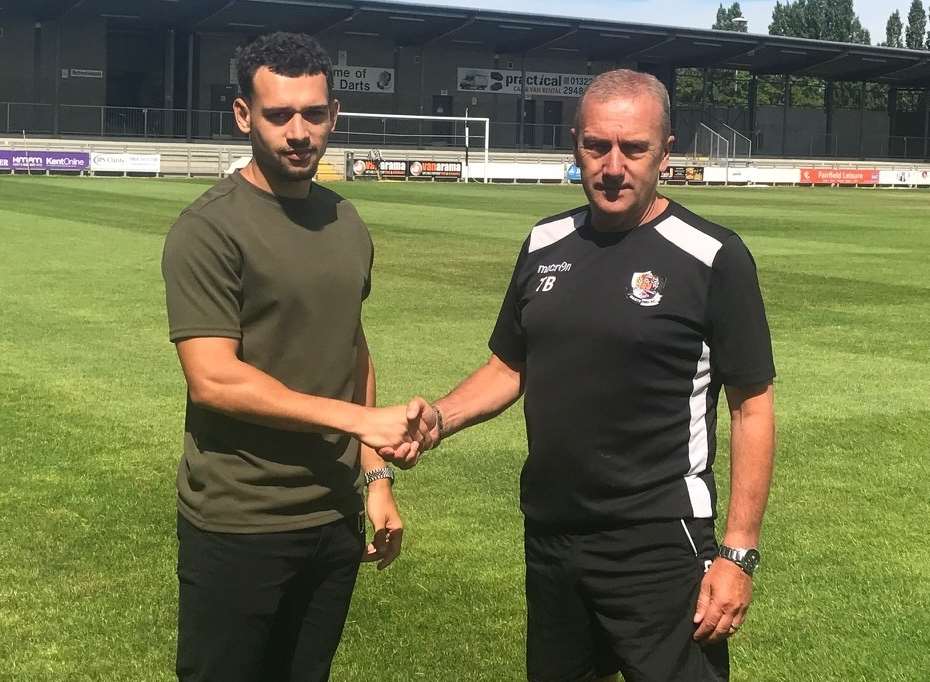 Tony Burman with new signing Lyle Della-Verde