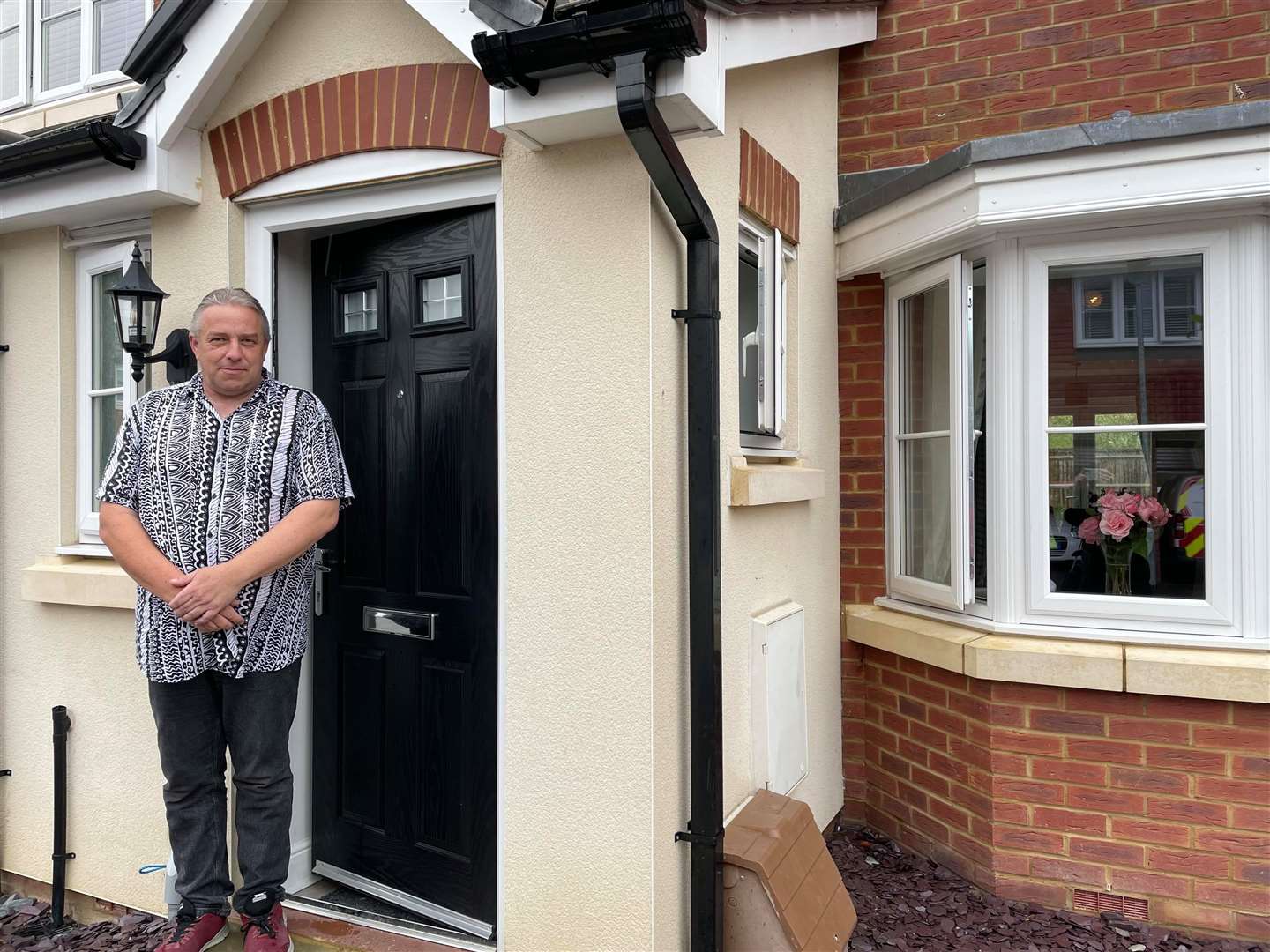 Damon Webb outside his home in Lavender Avenue, Minster