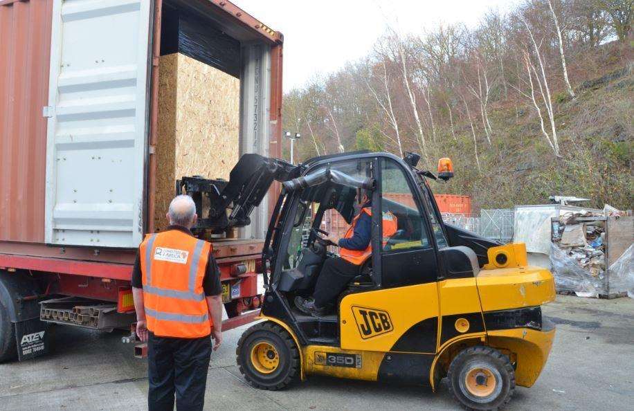 The computers have been loaded onto lorries and will take six days to reach Tanzania (5970023)