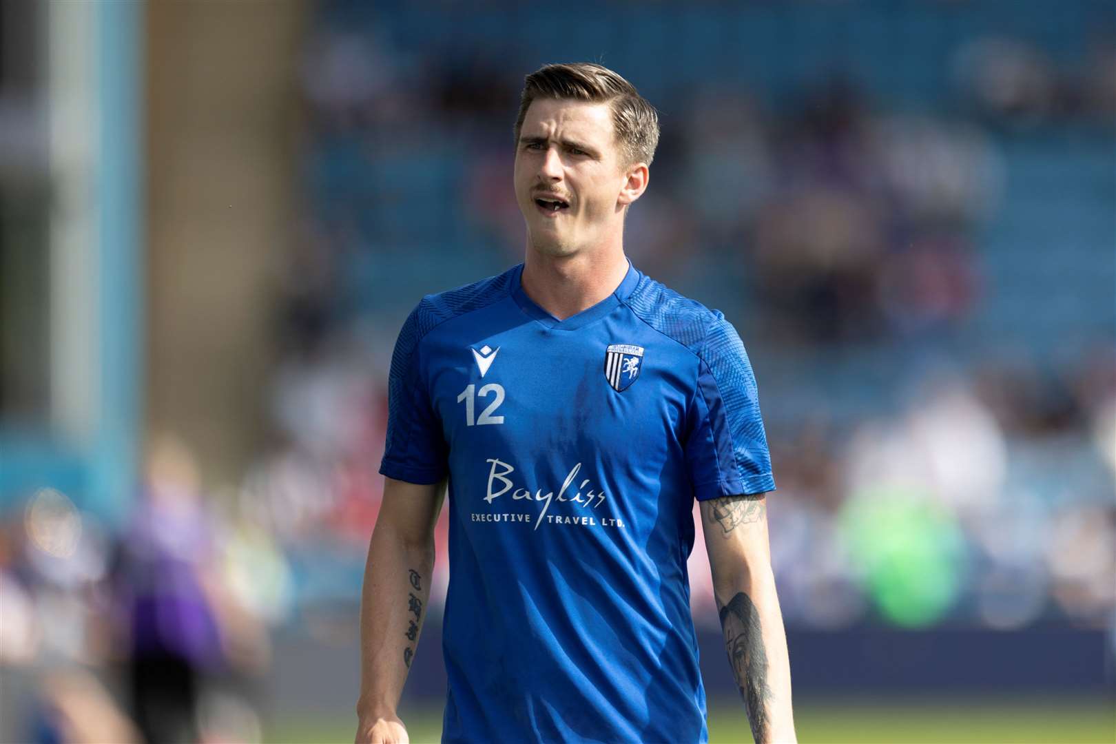 Oli Hawkins is making forward progress as he seeks a return from injury at Gillingham Picture: @Julian_KPI