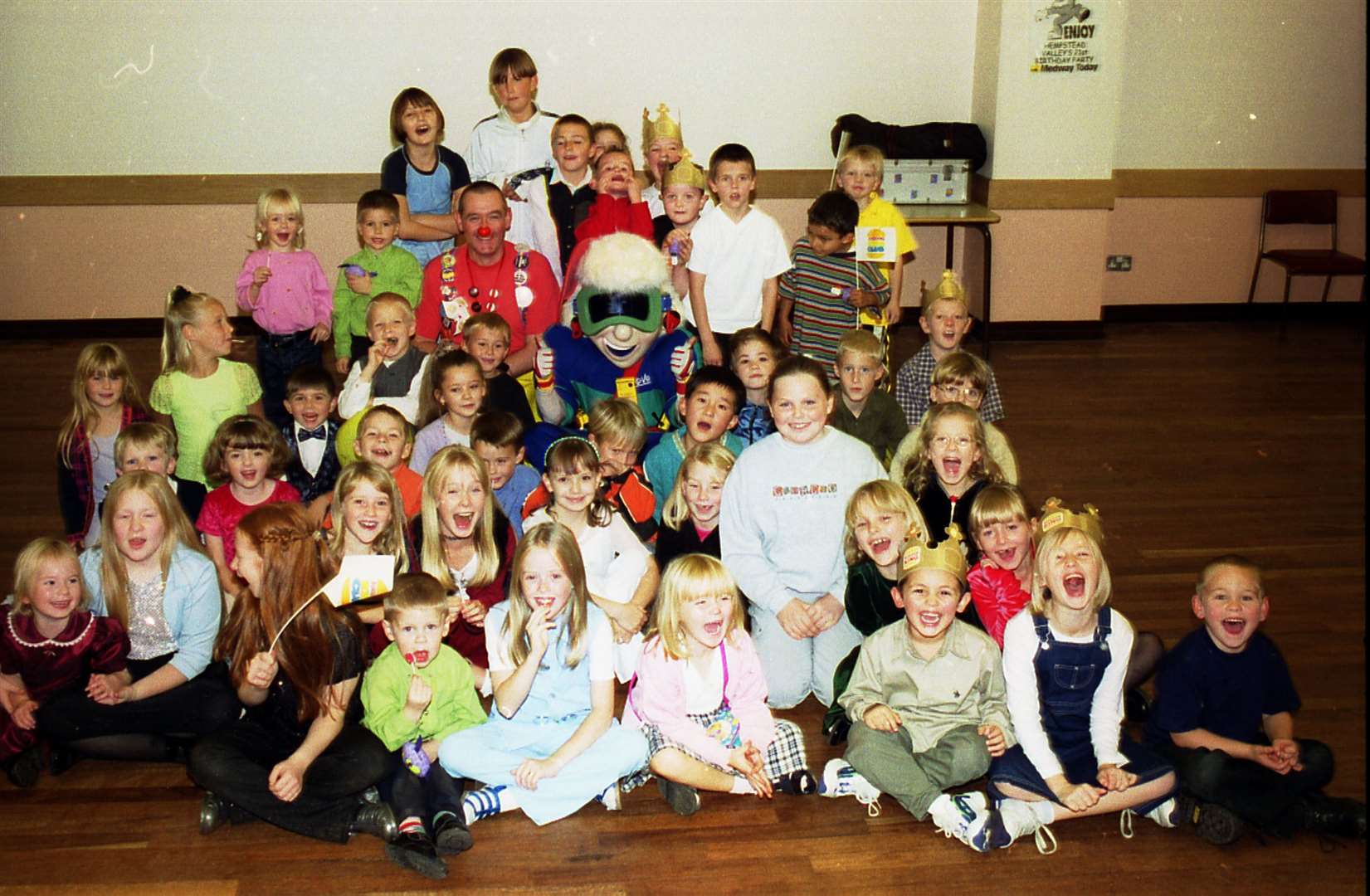 Youngsters are entertained by magical fireman Bob Barron at Hempstead Valley Shopping Centre in October 1999