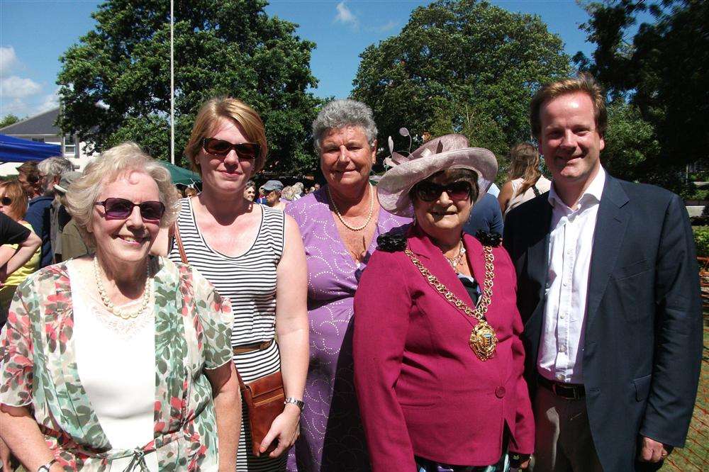 Deal MP Charlie Elphicke, right, at Deal Hospital Fete with (from left) Friends of the Hospital president Maureen Bane, fete co-ordinator Sarah Thompson, deputy co-ordinator Myra McMenamin and Deal Mayor Cllr Marlene Burnham