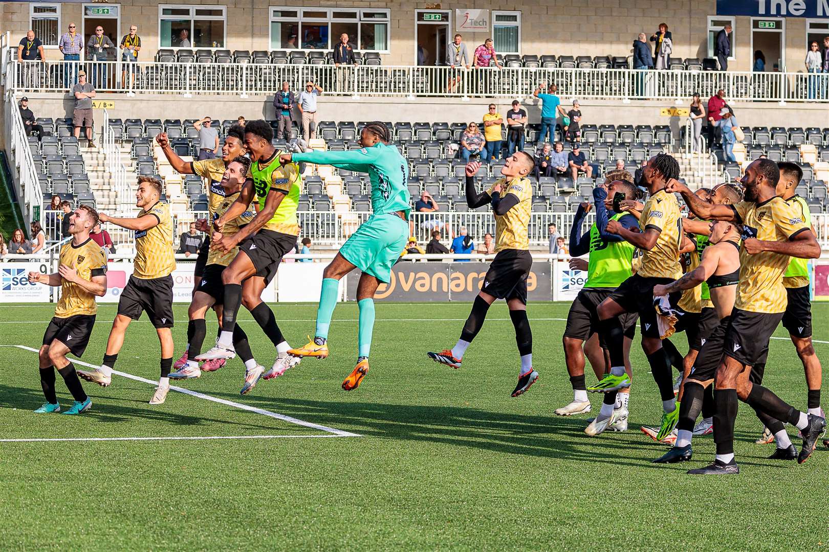 Maidstone celebrate their FA Cup second qualifying round win over Hampton & Richmond. Picture: Helen Cooper