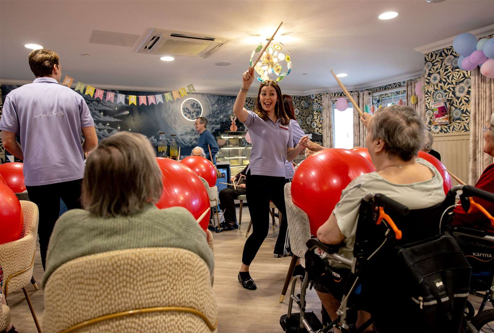 Head of lifestyles Sam Allen gets everyone involved. Picture: Oakland Care