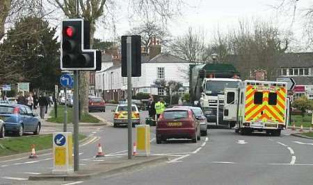 The emergency services at the scene. Picture: Michael Defroand