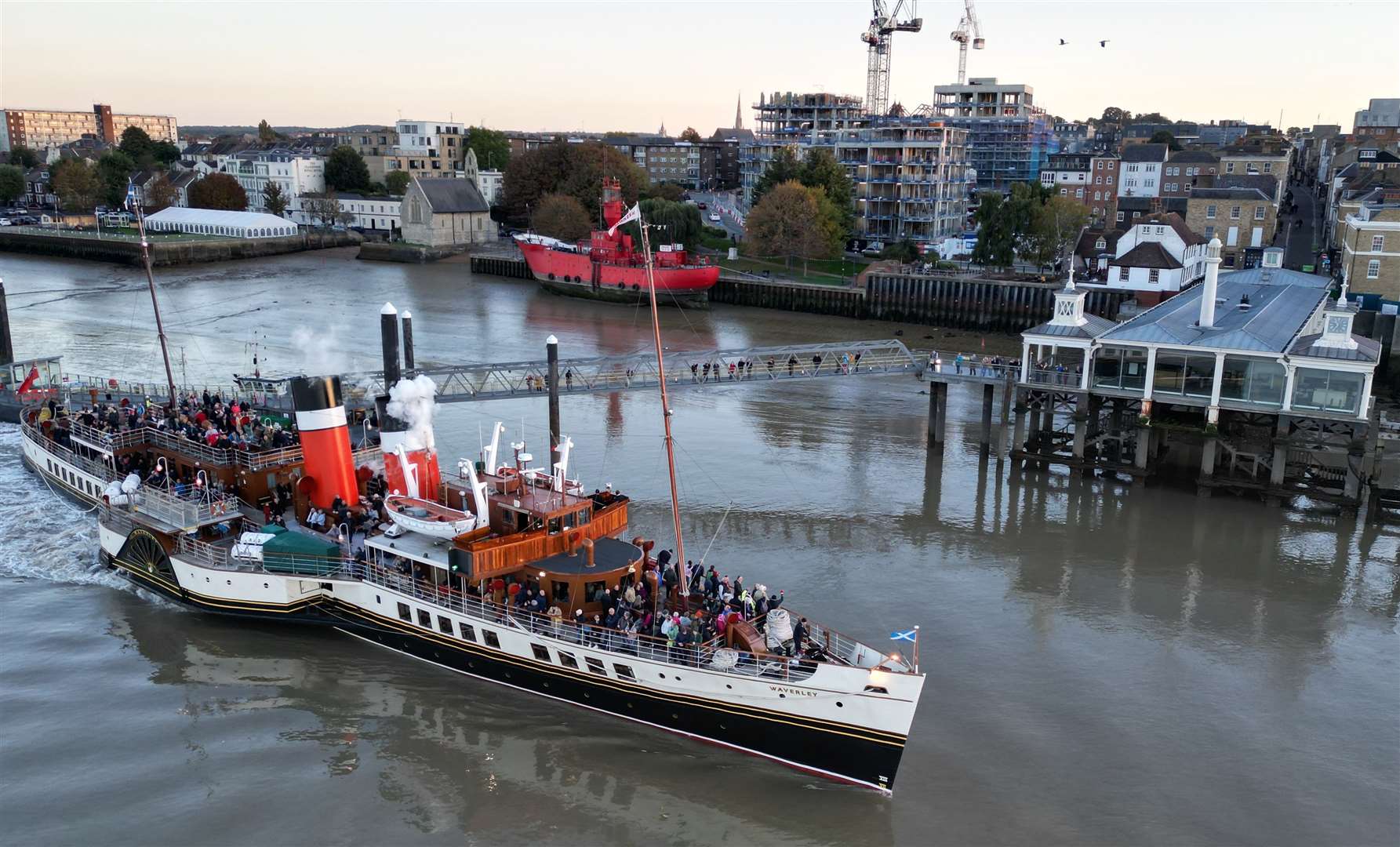 The Waverley disembarking ay Gravesend Town Pier. Photo: Waverley Excursions