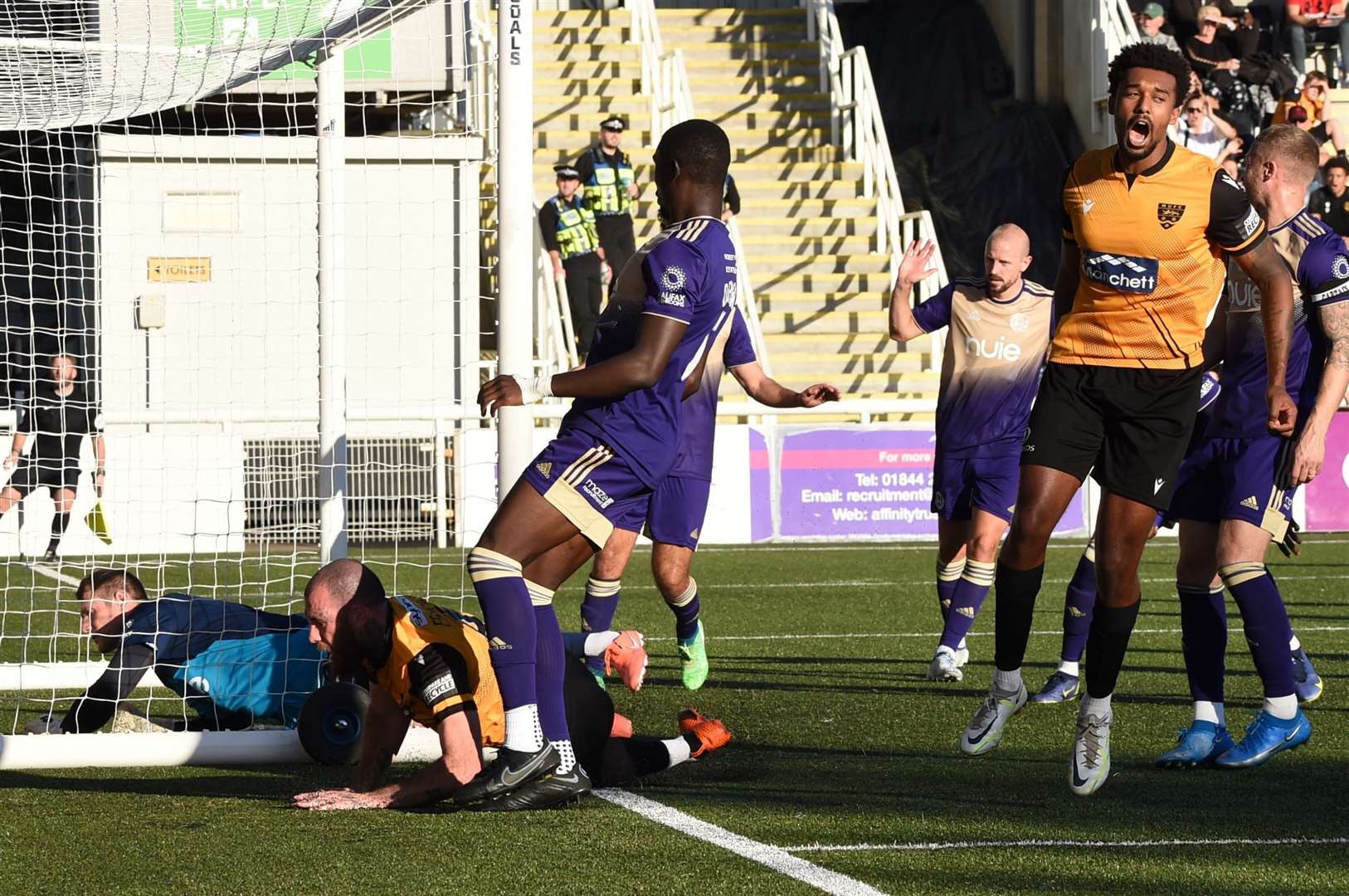 Jacob Mensah sees Maidstone go close last weekend. Picture: Steve Terrell