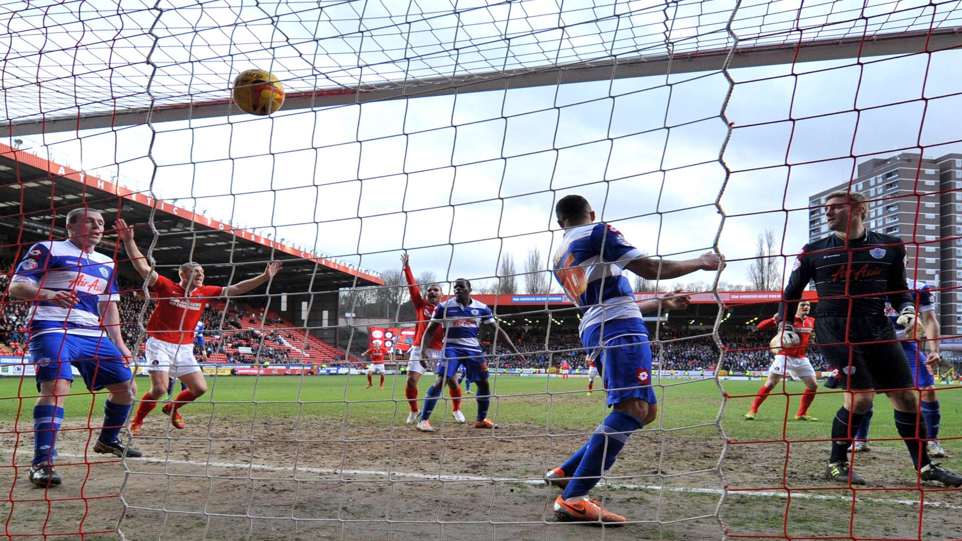 QPR keeper Rob Green watches as Johnnie Jackson scores Charlton's winner Picture: Keith Gillard