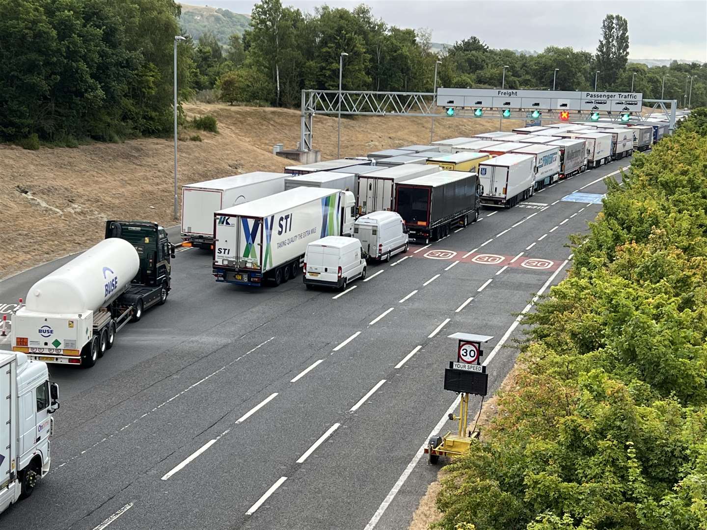 Eurotunnel entrance, junction 11a, M20, Kent..Picture: Barry Goodwin