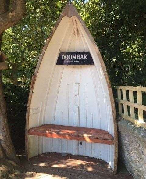 Doom Bar is The Bell’s biggest seller and you’ll find the beer promoted just about everywhere, including this novel boat bench