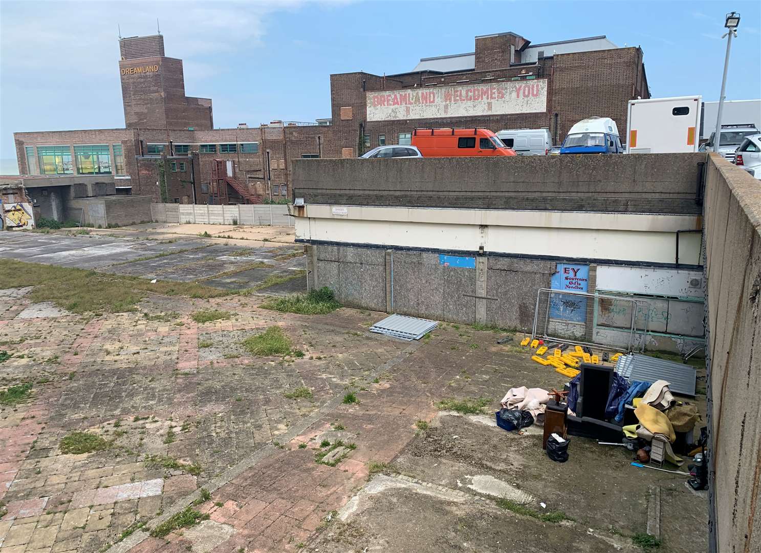 The dilapidated plaza in Margate is now used for fly-tipping