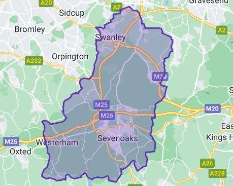 Sevenoaks constituency. Picture: YouGov