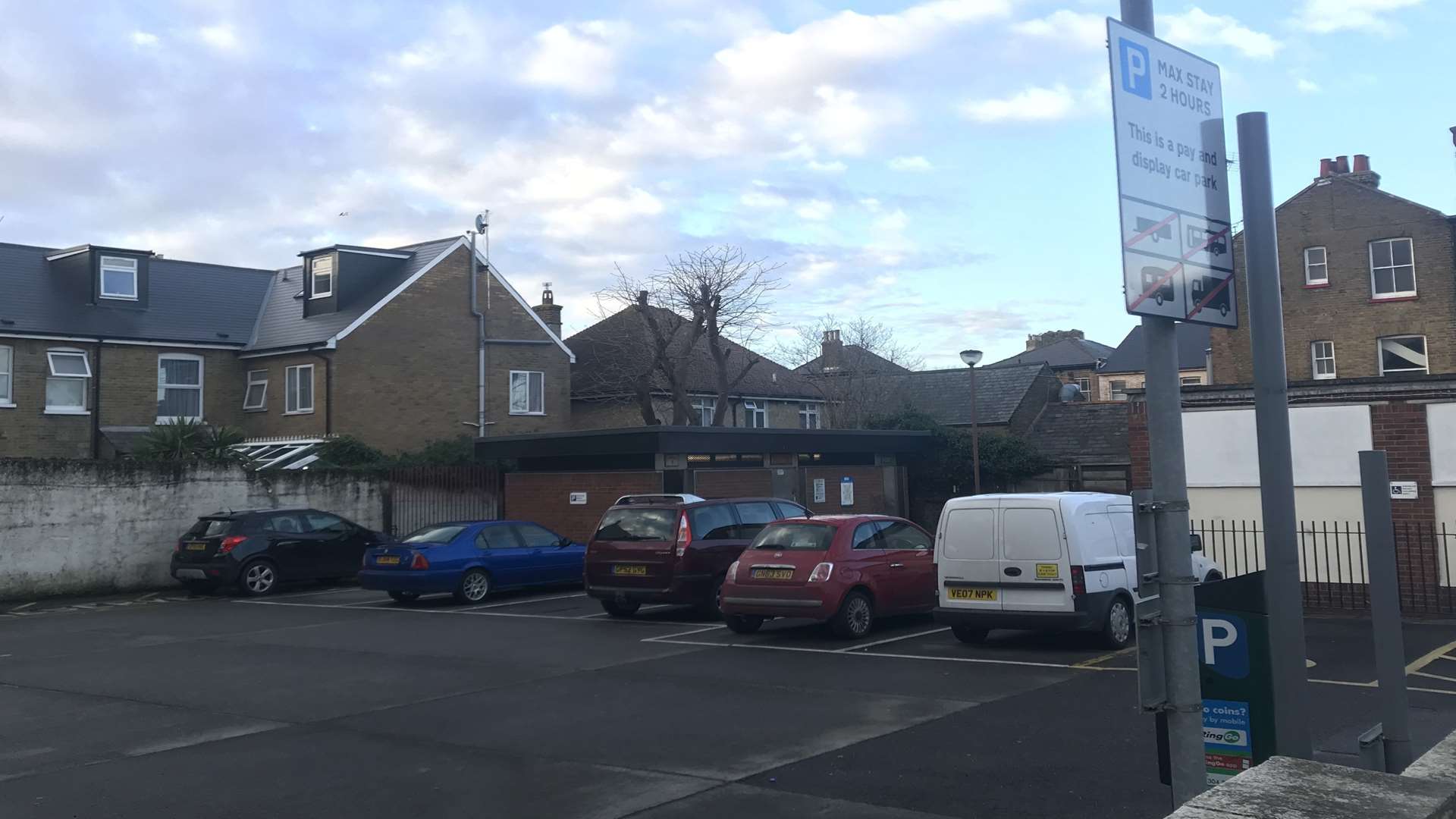 The bus shelter is next to South Street car park in Deal