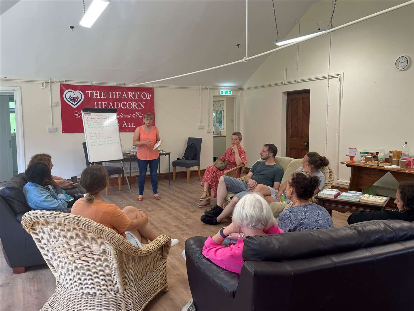 A meeting of the Positive Parenting Group in the Elizabeth Hall schoolroom