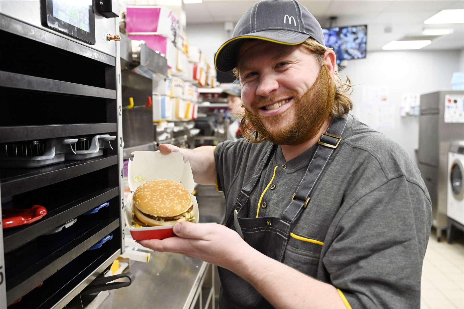 Rhys did everything from wiping down tables to preparing and serving a Big Mac