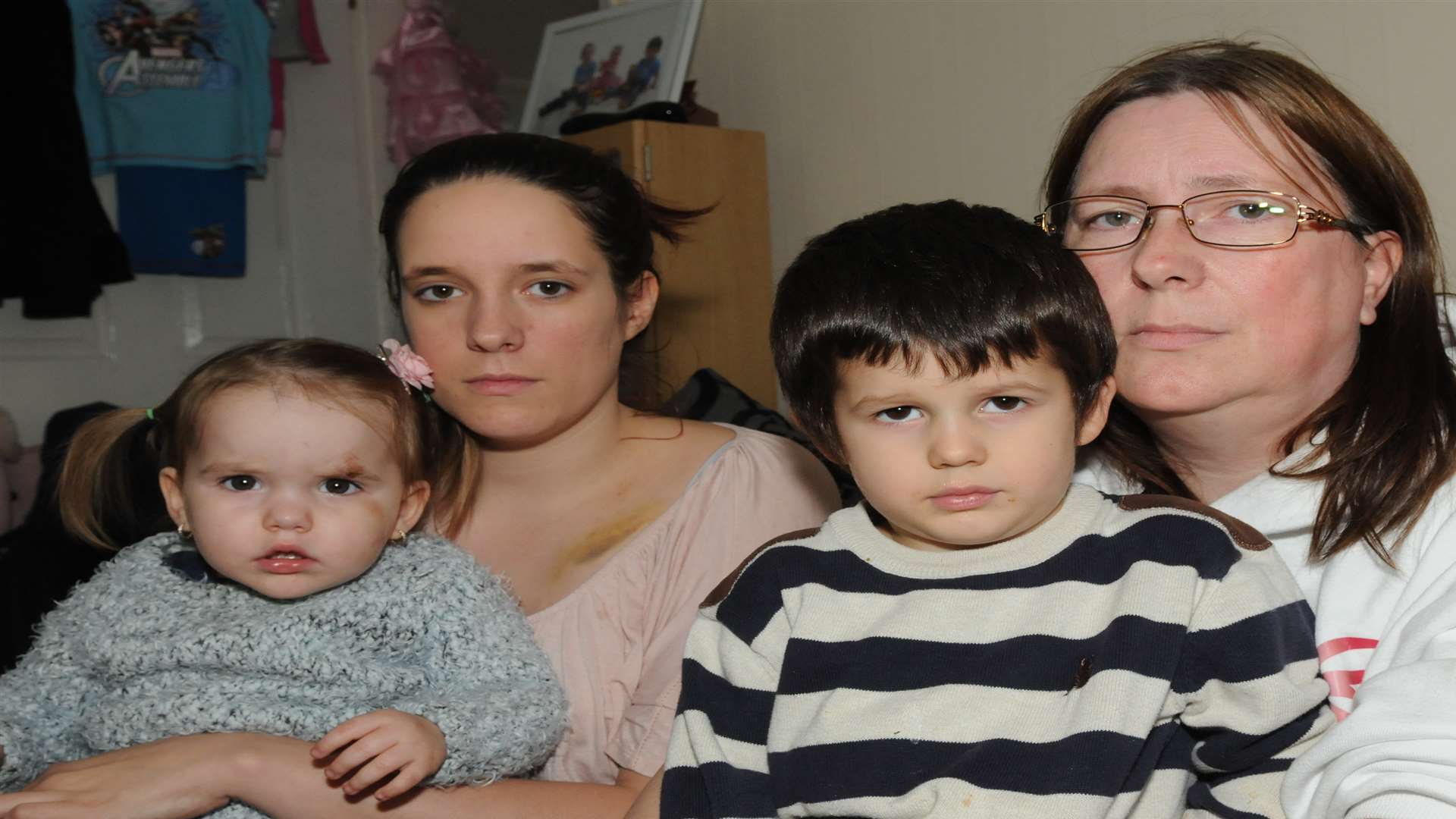 Mikaela Goodearl with mum, Sheryl Goodearl and Leah Coster and Kaiden Grendrod. Picture: Steve Crispe