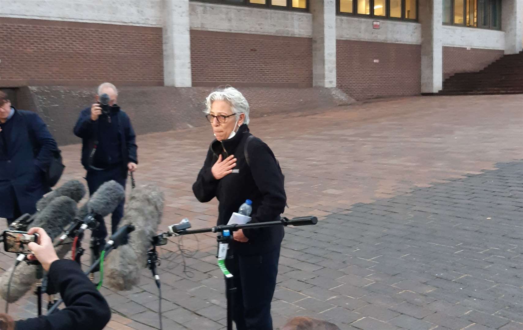 Nevres Kemal speaking outside court