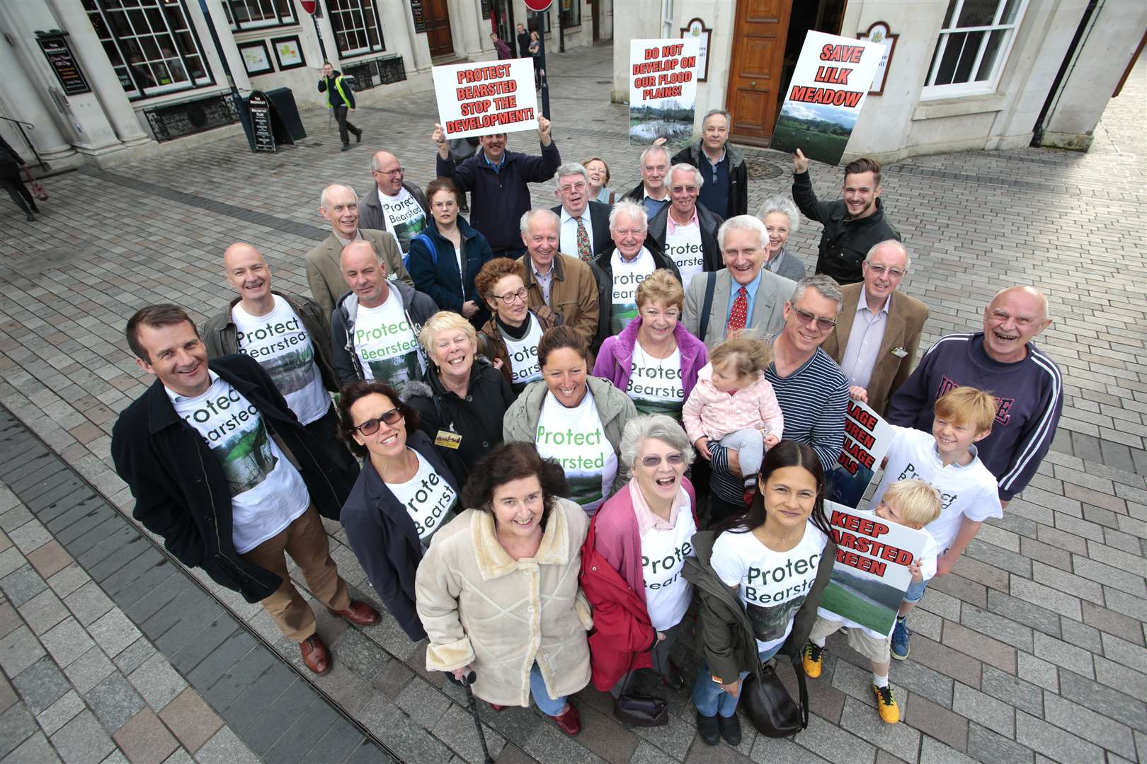 Bearsted and Thurnham Society members gather to protest at the Lilk Meadow application