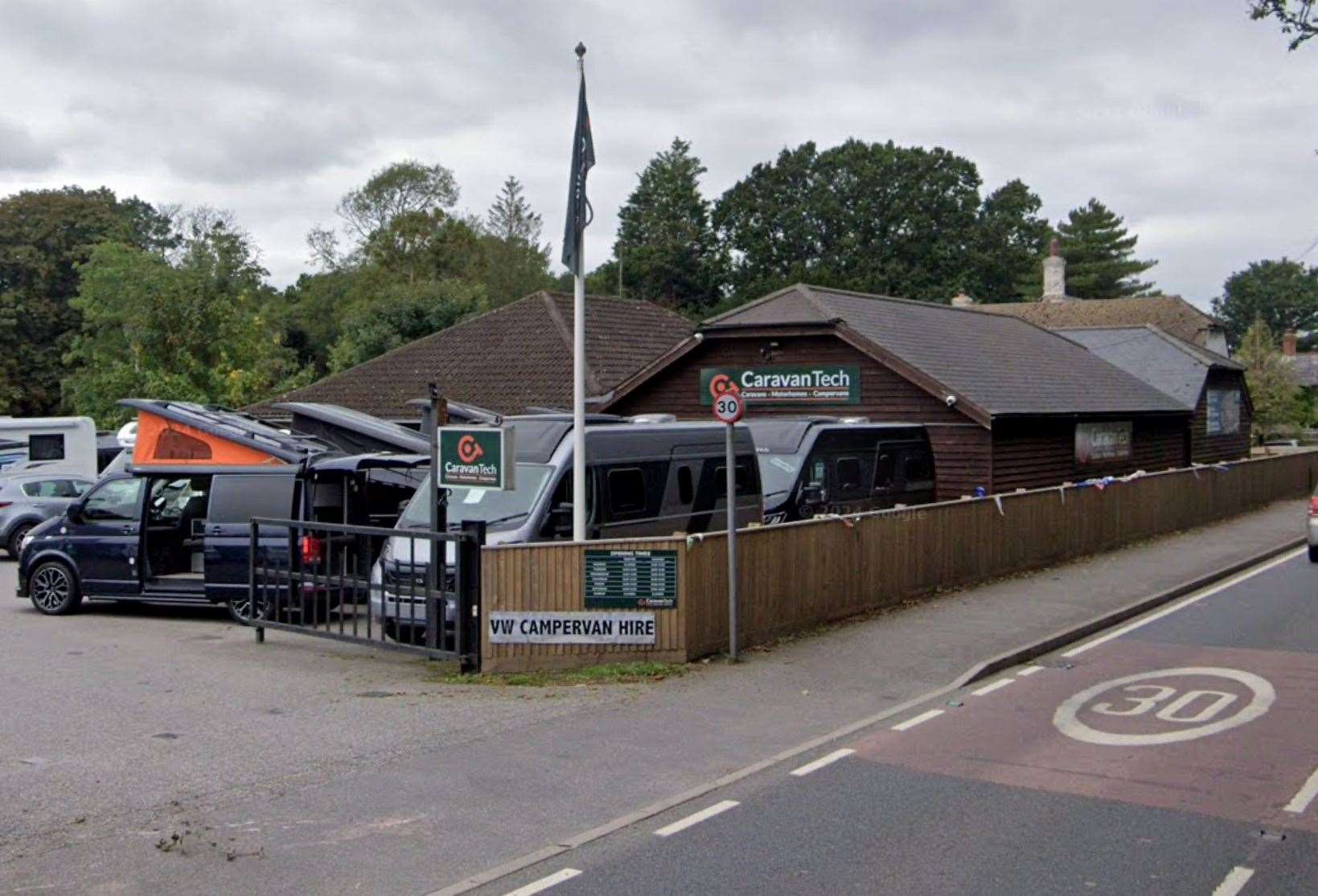 The site in Hurst Green will be taken over by Caravan Tech. Picture: Google