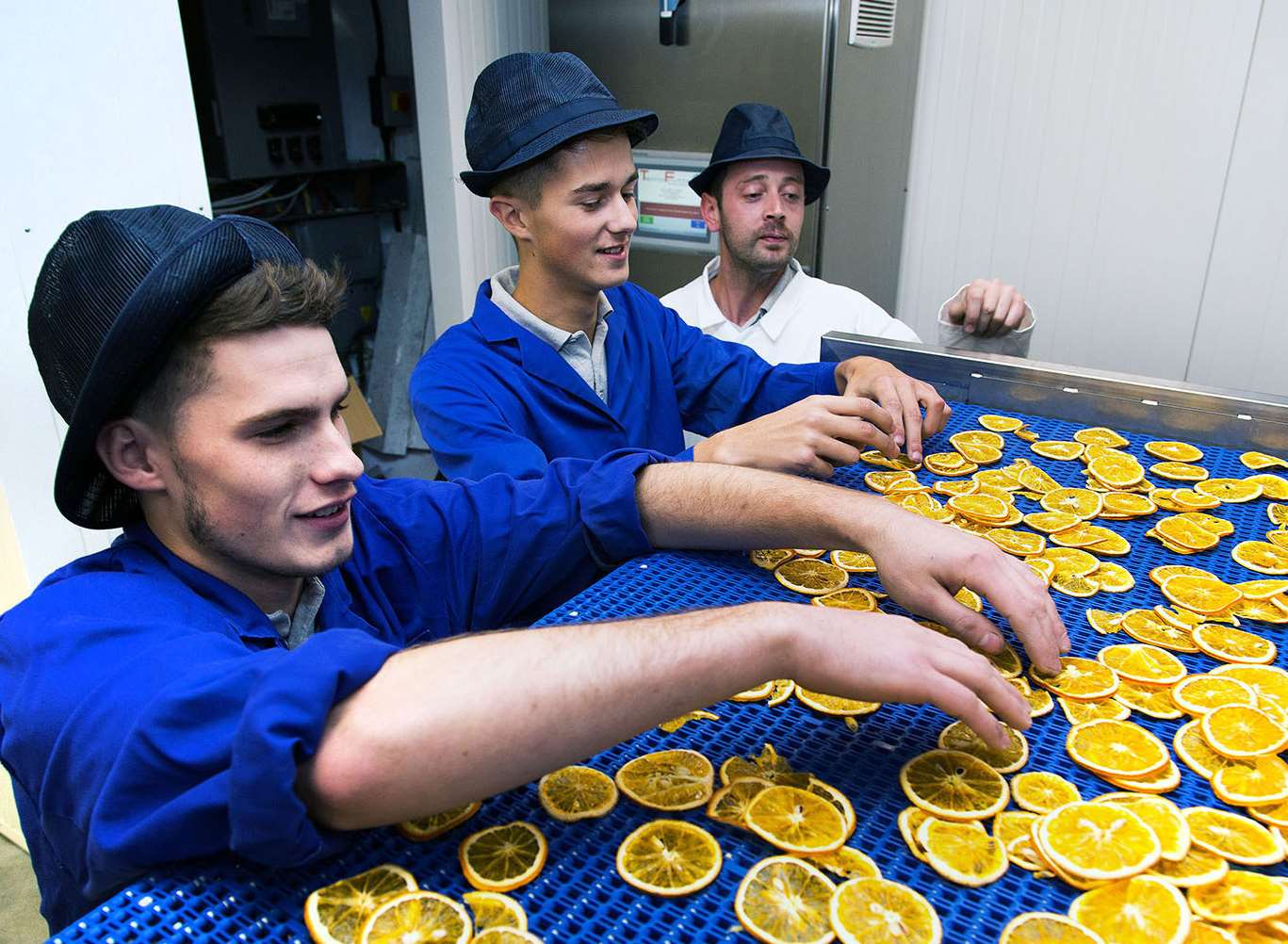 Crisp-workers at Nim's factory in Sittingbourne