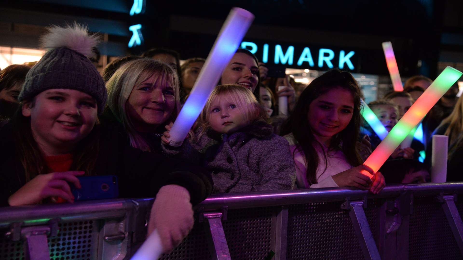 Light sticks were popular at the event