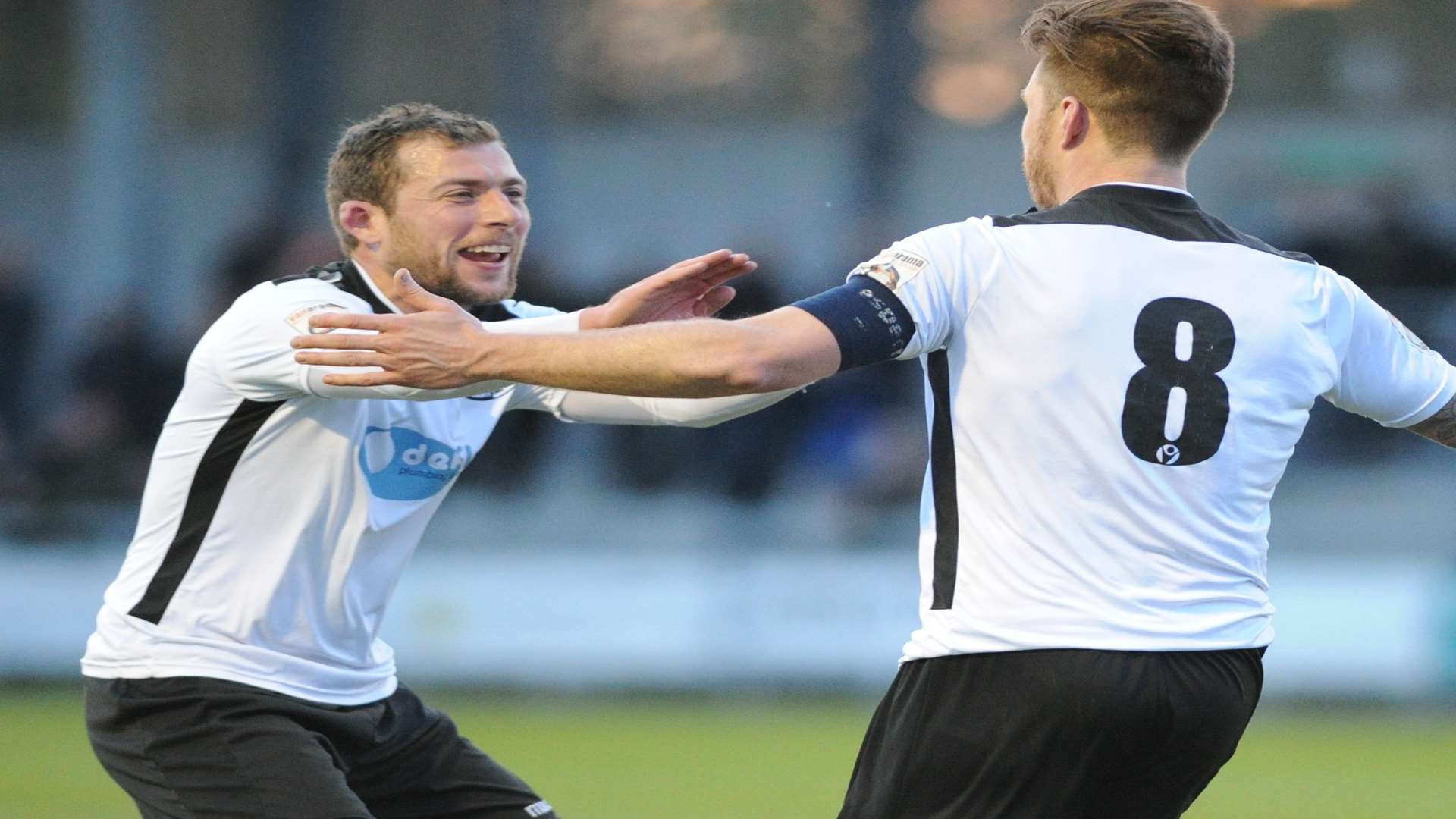 Ryan Hayes celebrates with Elliot Bradbrook Picture: Steve Crispe