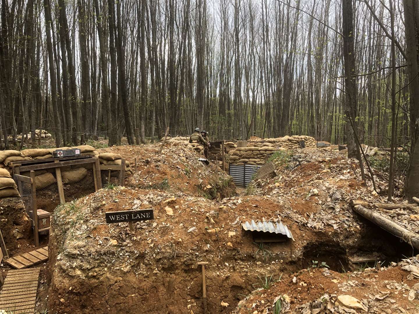 The replica World War One trench system by CEMA, based at the Kent Showground, Detling