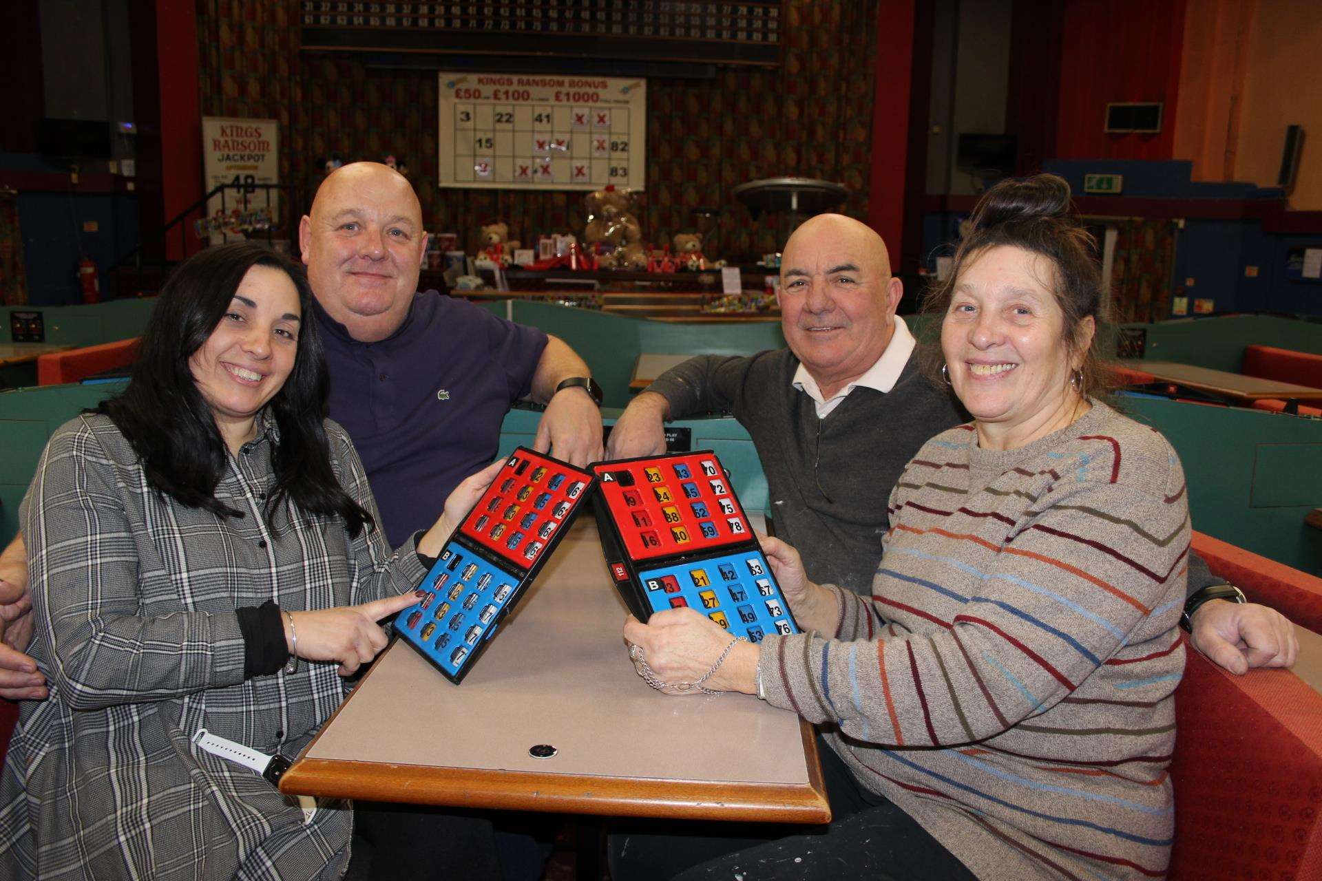 Eyes down for new owners: Minnie McCoy, left, and her husband Tom have taken over Kings Bingo Club in Sheerness Broadway with help from her parents Jayne and Miguel Garcia (7069404)