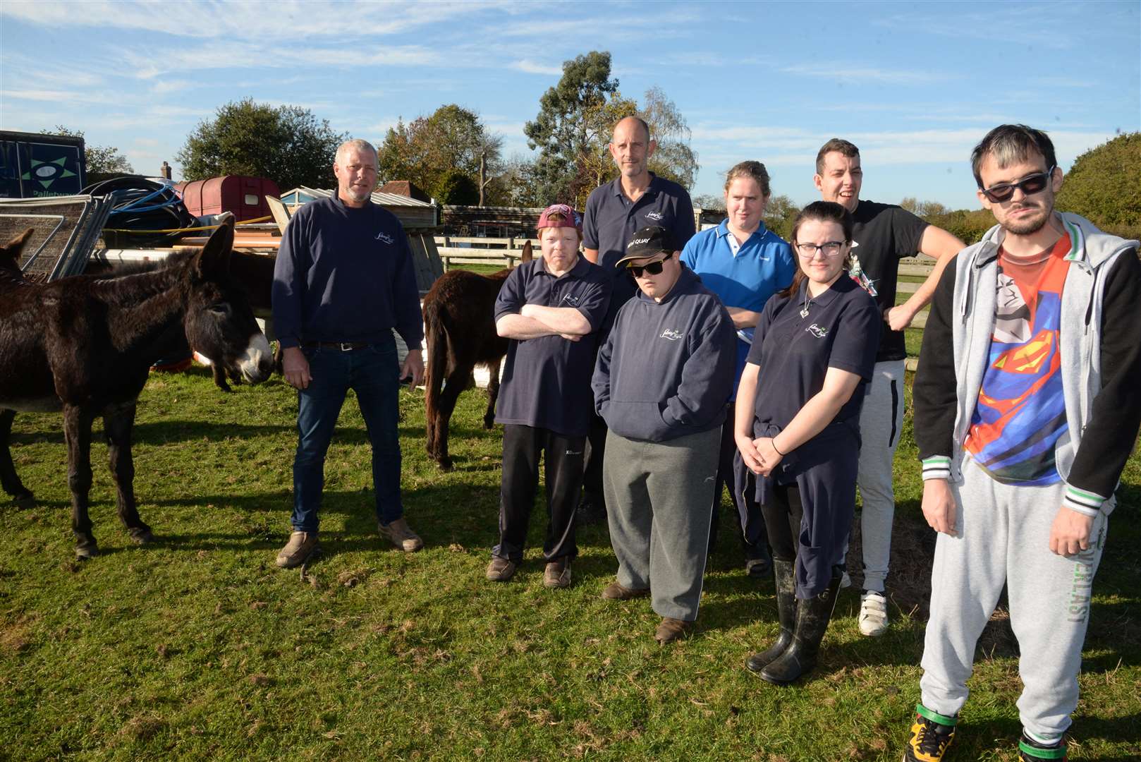 Toby Marsh with some of his disappointed clients at Lainey's Farm in Staplehurst