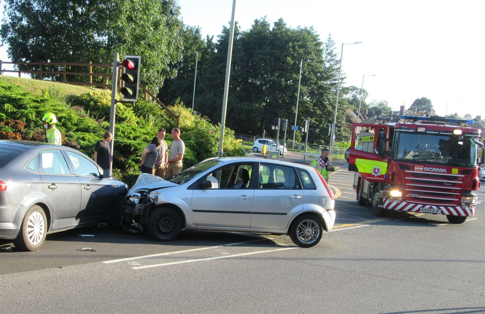 The scene of the crash in Kennington. Picture: Ted Pragnell