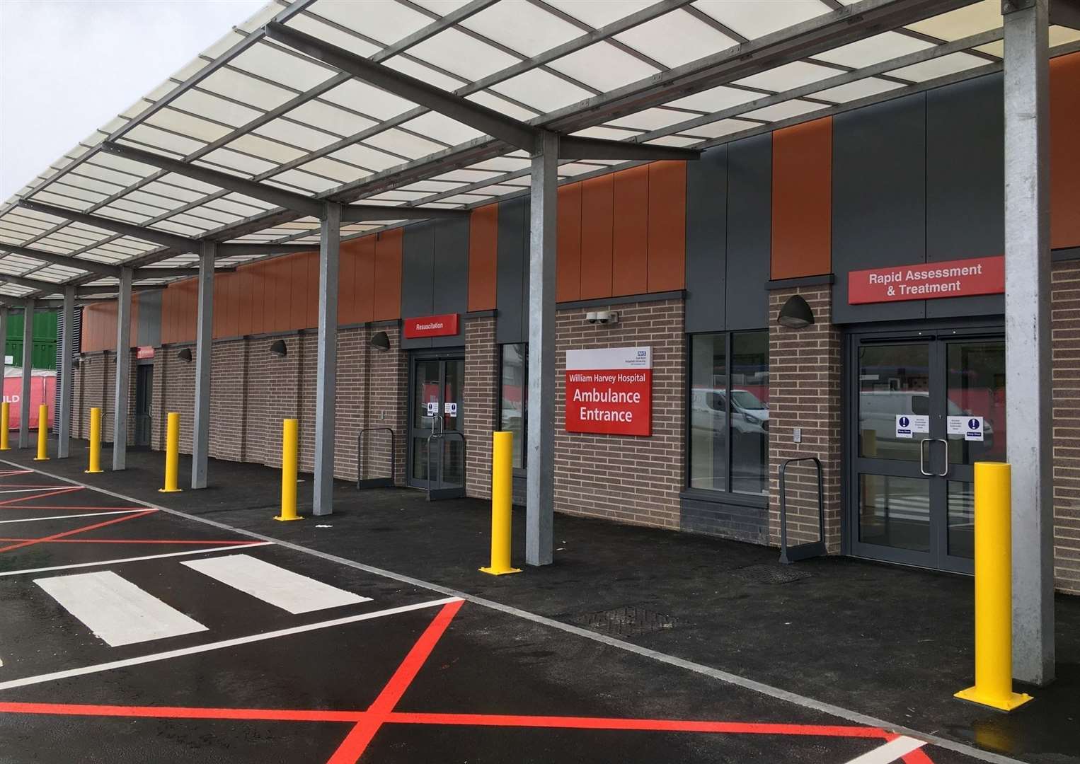 The new ambulance entrance at the William Harvey Hospital’s A&E department. Picture: East Kent Hospitals Trust