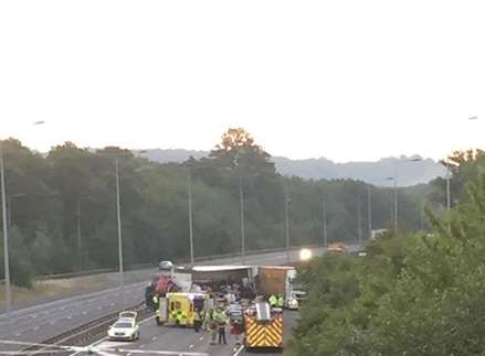 Ambulances were still at the scene at 5.30am this morning. Pic: Luke Curtis