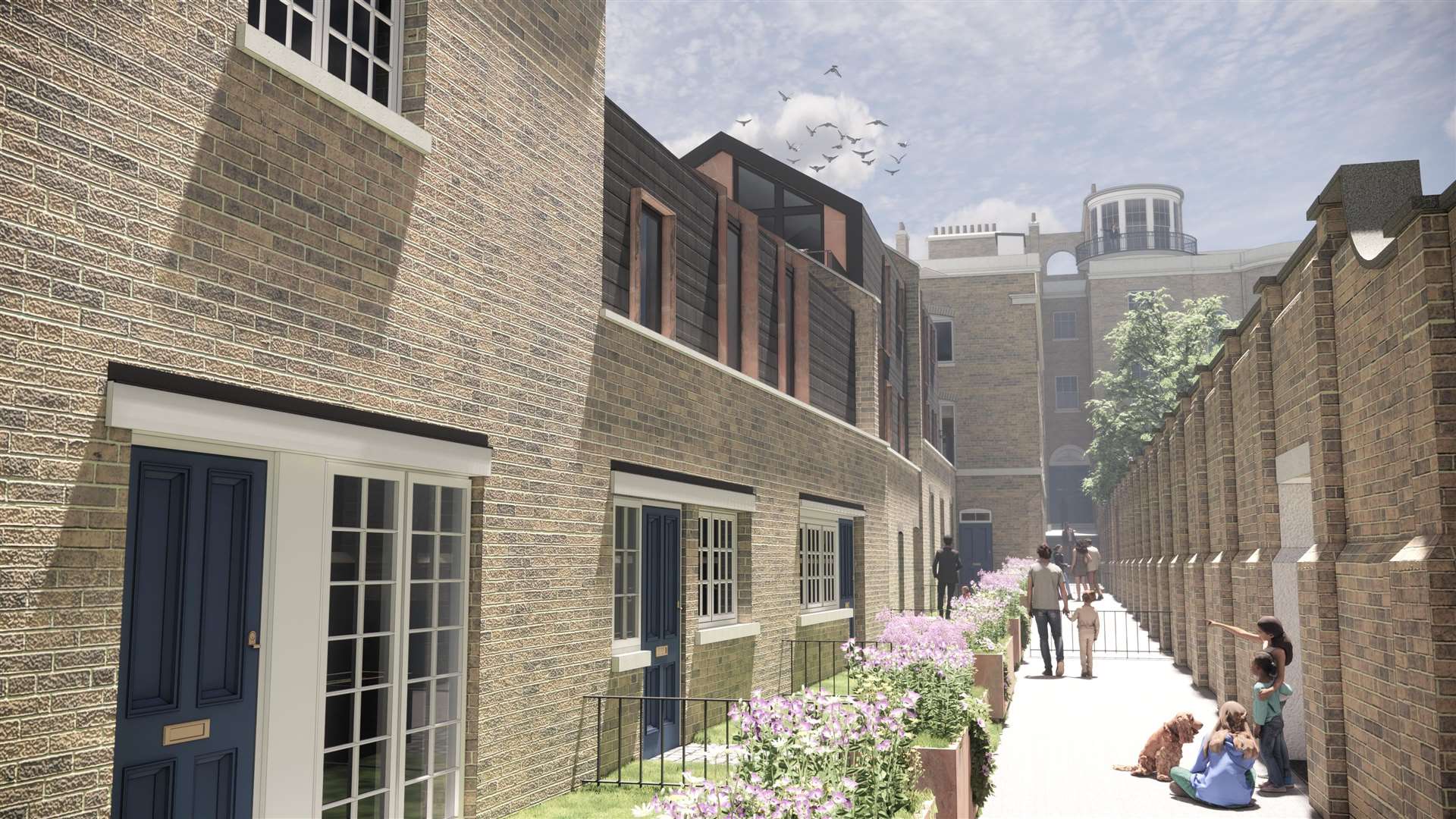 A CGI of some of the townhouses that will be created by converting existing buildings. Picture: Michael Keckes