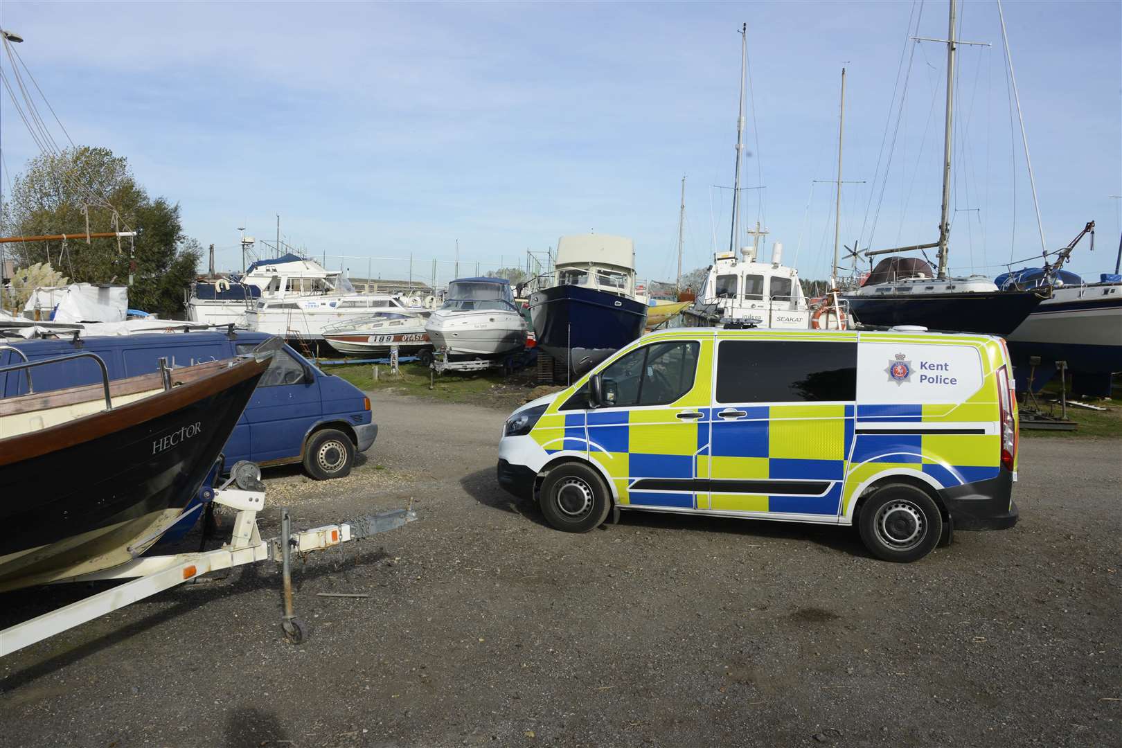 Jury in the case visit the scene protected by police