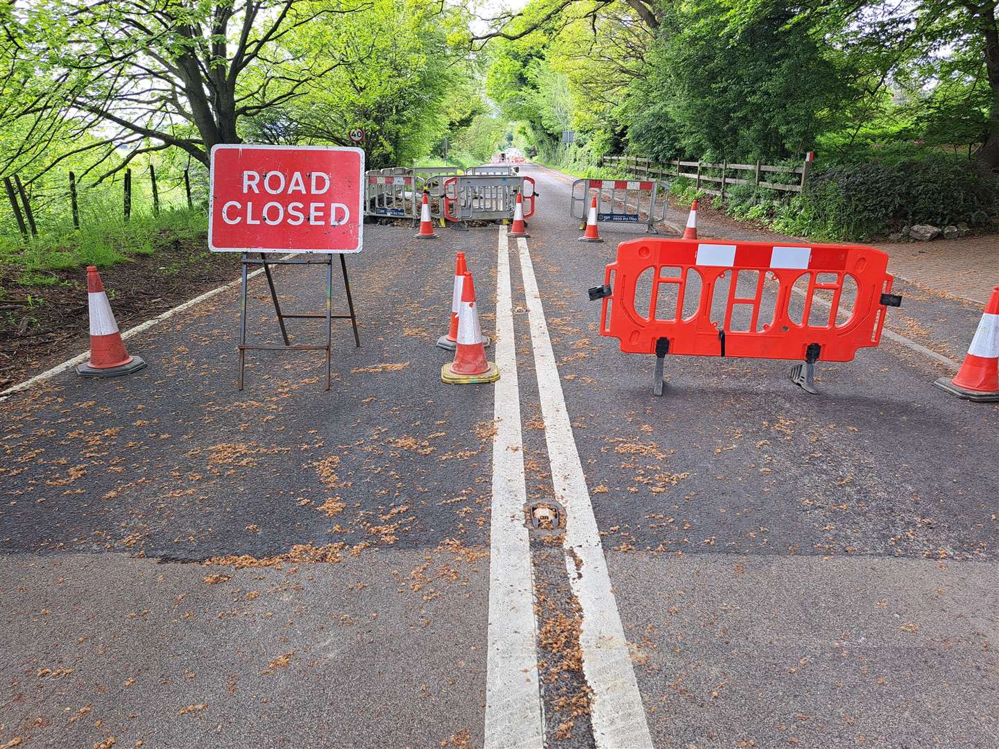 Both carriageways of the A26 are closed at Teston