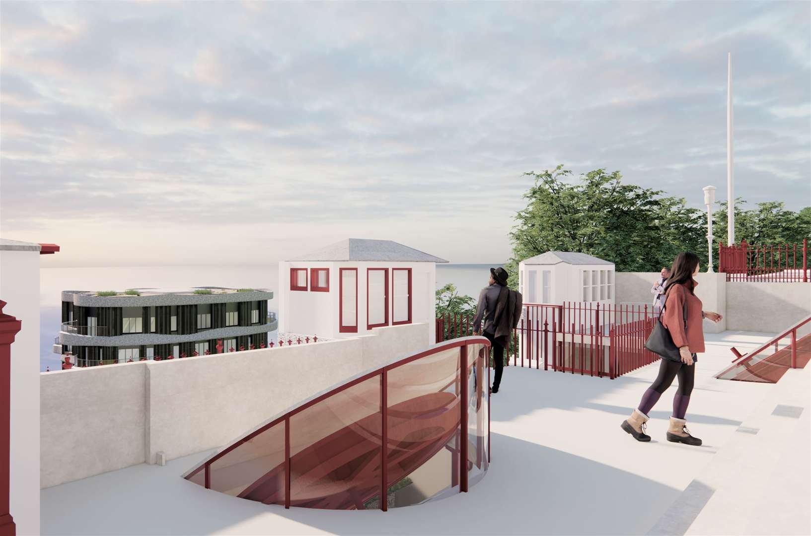 The future look of the lift from the clifftop. Picture: Folkestone Leas Lift