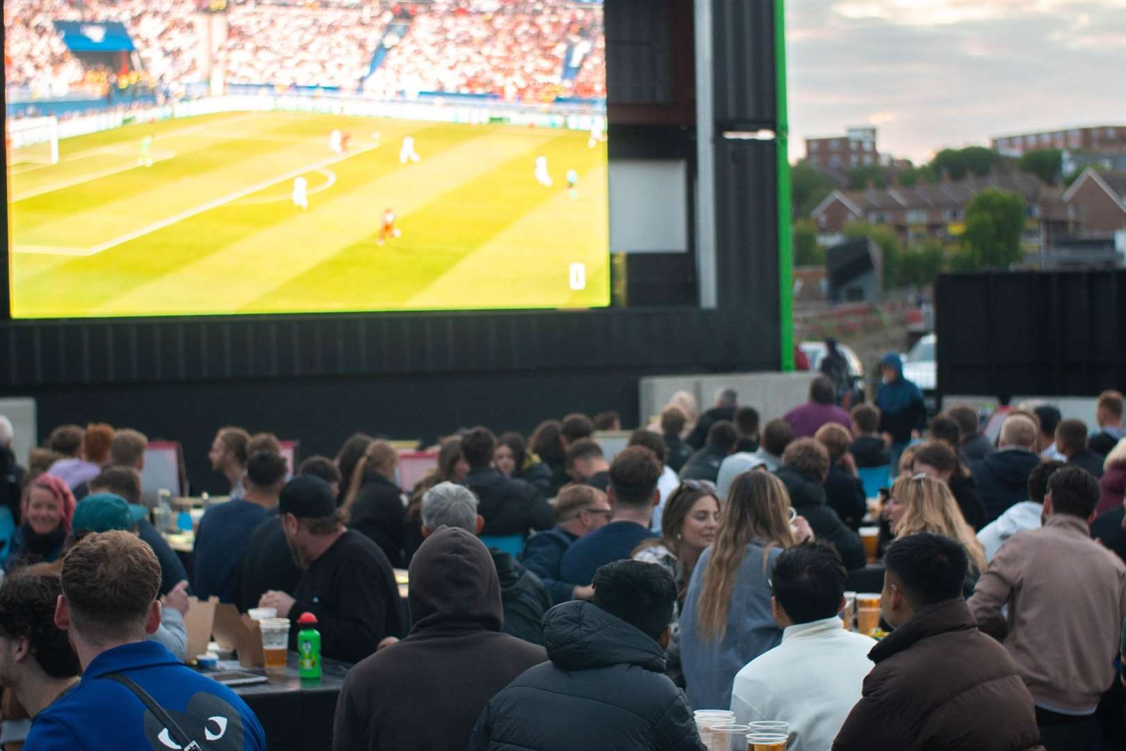 Fans at the Folkestone Harbour Arm for the Euro 2020 competition. Photo: Folkestone Harbour Arm