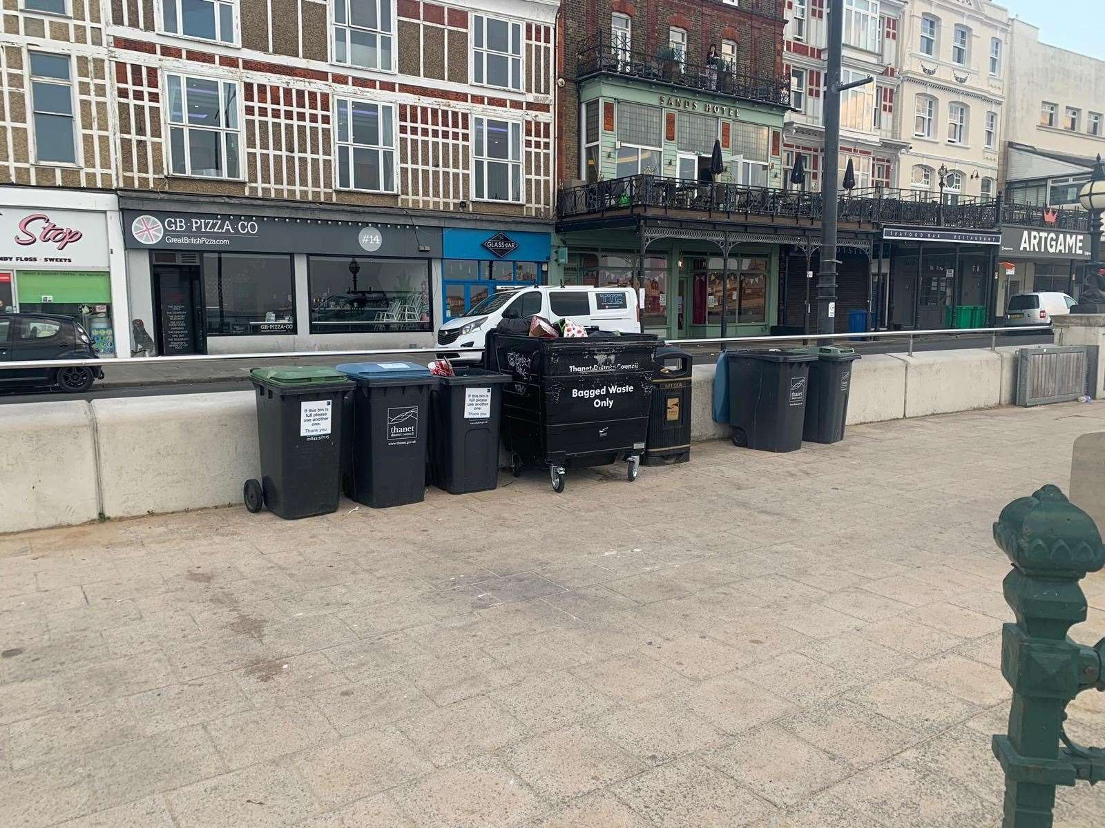 But the bins were left untouched despite the waste strewn across the sands. Pictures: Sam Bennett (14455357)