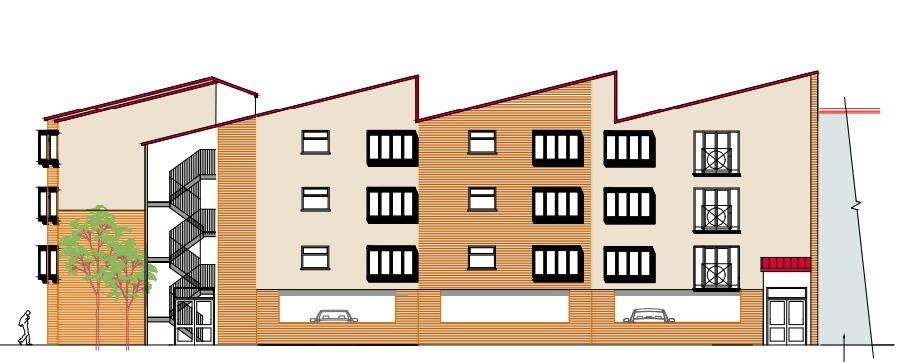 The view of the new homes from the High Street, Sheerness