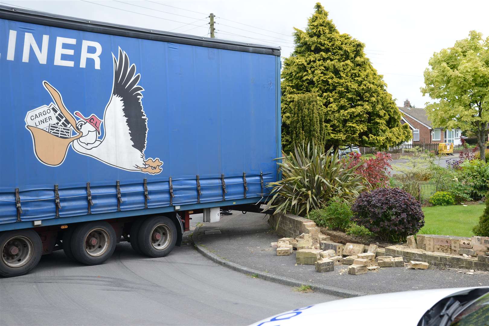 The trail of destruction left in Harman Avenue in Lympne. Picture: Gary Browne