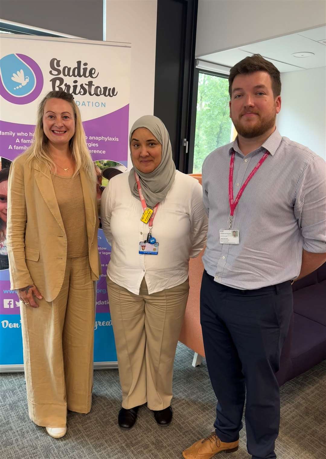 Clare Bristow, Dr Leman Mutlu and business manager Jason Watson at the launch of the allergy clinic, supported by the Sadie Bristow Foundation