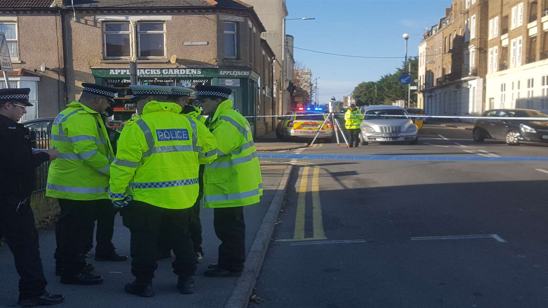 A number of officers attended the scene in Herne Bay