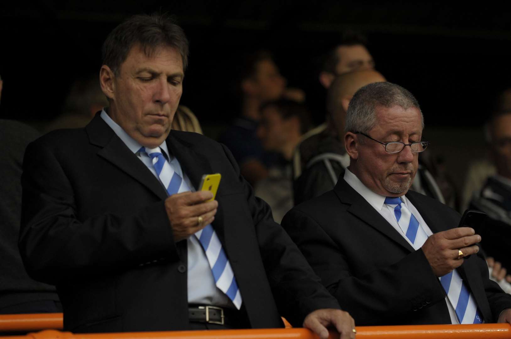 Michael Anderson (left) with chairman Paul Scally before he left the club