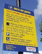 This sign sets out the parking rules at the Tesco store at Faversham