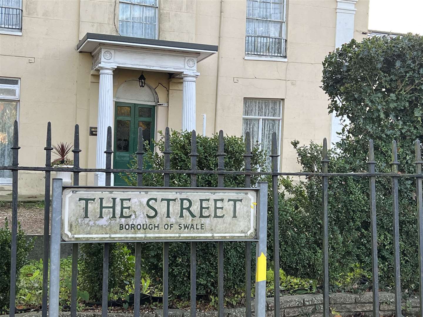 Floral tributes in The Street, Wormshill, for David Prentice. Picture: Megan Carr